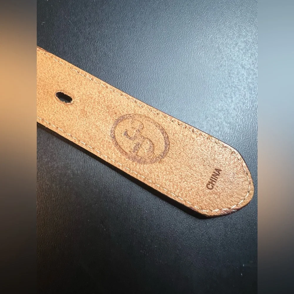 3D Brand 1.25″ Brown Kids’ Western Genuine Leather Belt Bullrider Buckle GUC